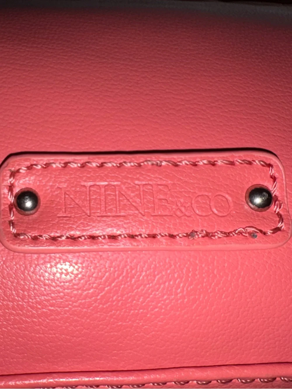 Nine & Co. Rose-Embossed Coral Wristlet Clutch NWOT